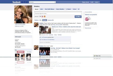 Shakira Good Stuff: Facebook de Shakira bate recorde